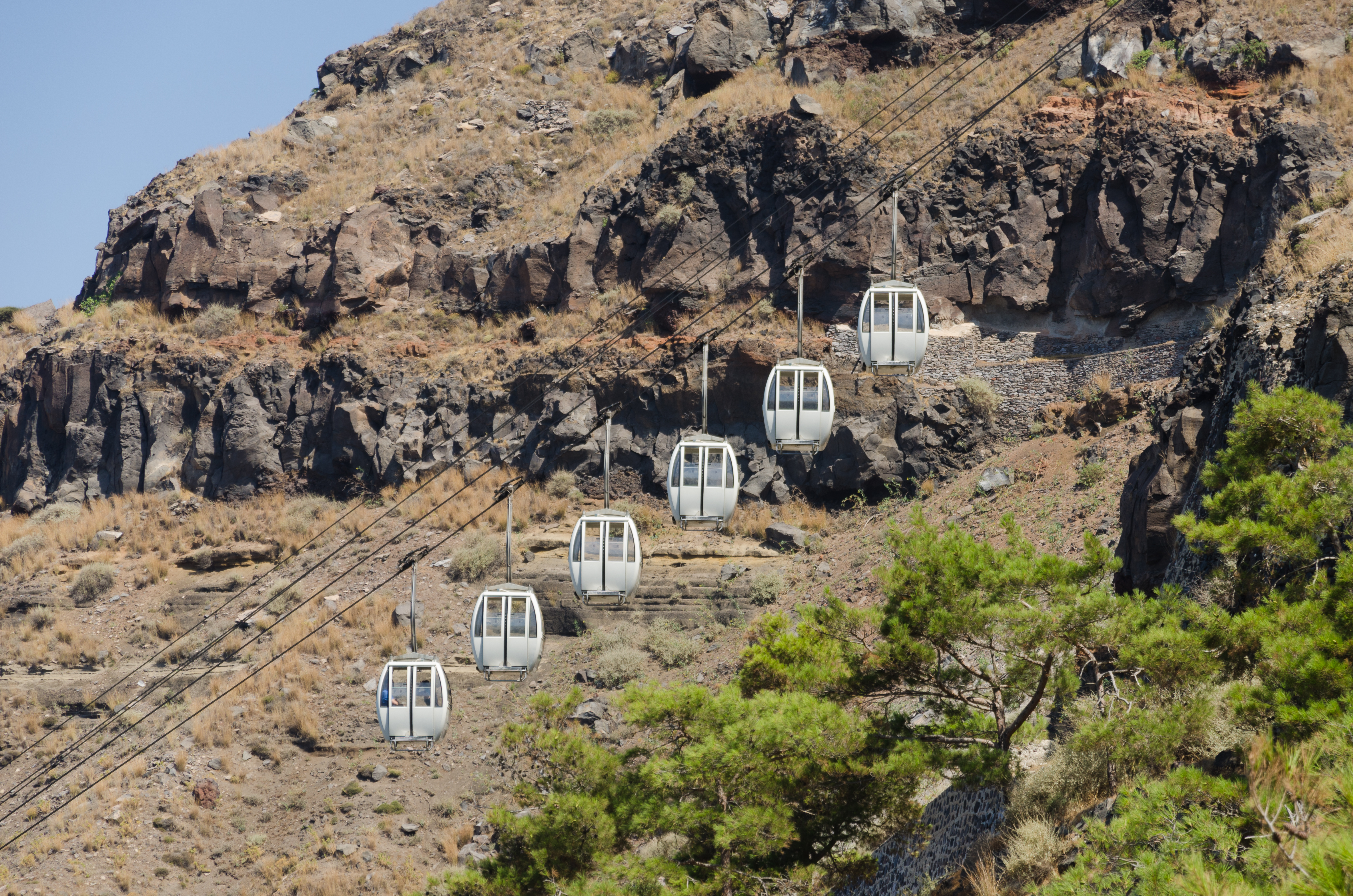 Santorini cable car between Fira and the Old Port